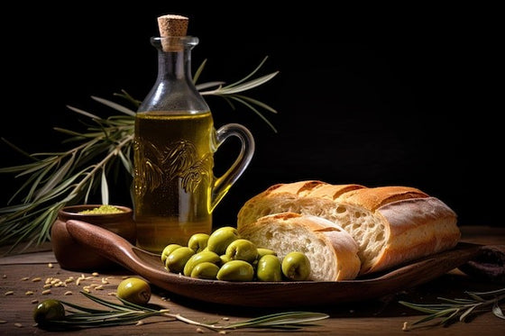 Tasting bar with olive oils and balsamic vinegars.